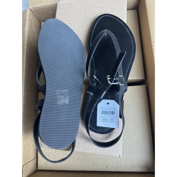 NWT EU37/ US 6-6.5 -Anthro Pilcro Leather Upper Thong Strap Sandals (NWT US$ 60) - Picture 7 of 16